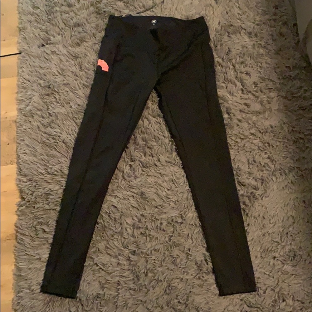 Feed Me Fight Me black donut leggings with pocket